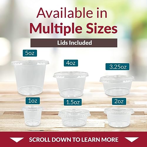 Reli. 5.5 oz Small Containers with Lids (250 Sets) | Jello Shot Cups with Lids | Clear Plastic Condiment Containers | 5 oz Portion Cup | 5oz Sauce
