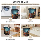 Pumpkin Halloween Laundry Basket - Heavy Duty 60L Dirty Clothes Organizer, Water Resistant Foldable Hamper for Men Women - color: Pumpkin Halloween