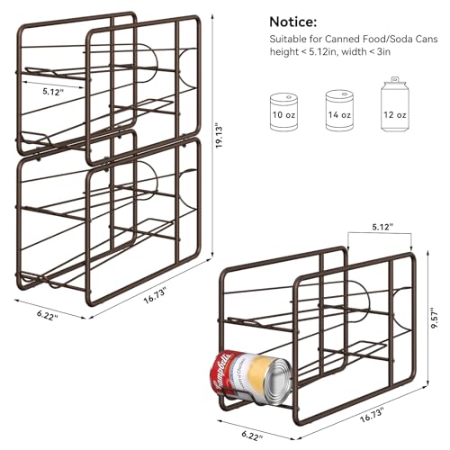 MOOACE Can Organizer for for Pantry, Stackable Soda Can Dispenser Canned Food Storage, Kitchen Cabinet Fridge Beverage Cans Holder, 4 Pack, Bronze - color: Bronze