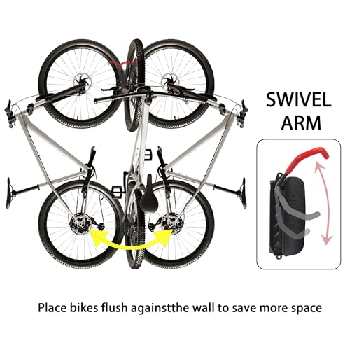 Swivel Bike Wall Mount, Bike Hangers for Garage, Space-Saving Bike Storage, Sturdy Bicycle Rack Can Holds Up to 77 lbs, Easy Install, 2 Pack - size: 2 Pack