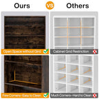 Tribesigns Tall Shoe Cabinet, 9 Tiers 40-45 Pairs Heavy Duty Wood Freestanding Shoe Storage Cabinet, 70.8'' Tall Shoe Cabinet with Open Storage for Entryway (1, Rustic Brown) - color: Rustic Brown