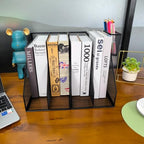 2 Set Desk Organizers, Metal Desk Magazine File Holder and 1 Pen Holder, 2 Compartments Mesh File Holder, Mesh Desktop Organizer and Storage,Black - color: 2 File Holder With Compartments Black