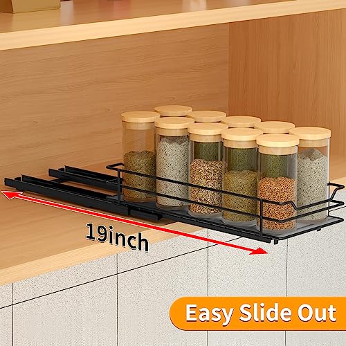 BOIVSHI Pull Out Spice Rack Organizer for Cabinet, Heavy Duty Slide Out Spice Rack Organizer for Kitchen Cabinets and Pantry, Fits Spices, Sauces, Canned Food (4.5''Wx10.5''Dx2.5''H) - size: 1 Tier,4.5''Wx10.5''Dx2.5''H