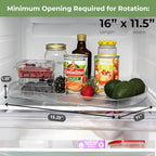 NOSTA Home Rotating Lazy Susan for Refrigerator - Square Lazy Susan - Rectangular Fridge Lazy Susan Organizer - 360° Rotating Storage - Medium Size (15x11) - size: Medium (15.25 x 11in)