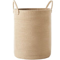 80L Extra Large Jute Laundry Hamper Tall Woven Laudnry Basket Wicker Rope Clothes Hamper Boho Blanket Basket in Living Room Bedroom 16"D x 22"H - color: Jute, size: Extra Large (80L)