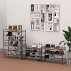 Simple Houseware 3-Tier Stackable Metal Panel Shoes Rack, Bronze - color: Bronze, style: Metal Panel