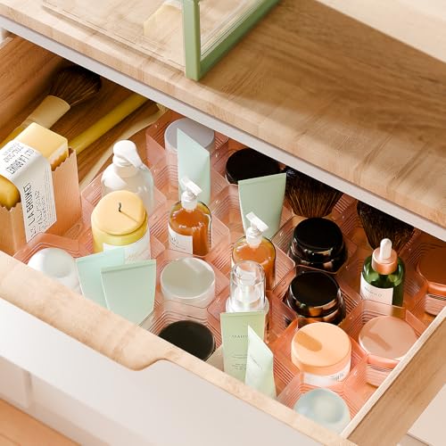 Honeycomb Separator Adjustable Drawer Organizer Divider for Underwear Belt-Scarf Socks Organizer (Pink(1pc)) - color: Pink(1pc)