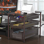 Simple Houseware Stackable 3 Tier Sliding Basket Organizer Drawer, Bronze - color: Bronze, size: 3-Tier