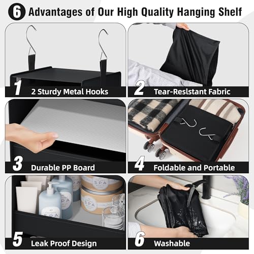 GRANNY SAYS 4-Shelf Hanging Organizer, Wall Mount, Fabric, 1-Pack - color: 4-shelf Black, size: 1-Pack