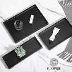 Luxspire Bathroom Vanity Tray, Resin Black Bathroom Tray Toilet Tank Tray, 11.2x4.1 inch Kitchen Sink Trays, Countertop Organizer for Candles Soap Towel Perfume Holder Jewelry Dish, Small, Matte Black - color: C - Black, style: Small