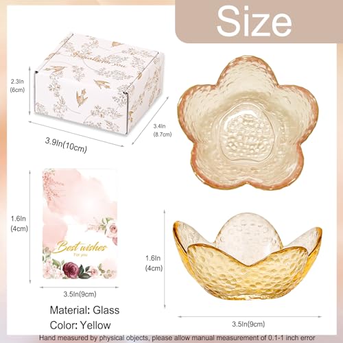 Yellow Flower Ring Dish Jewelry Dish Glass Jewelry Tray Small Trinket Tray Ring Holder Dish Cute Room Decor Aesthetic Bathroom Decor House Warming Engagement Birthday Gifts for Women Stocking Stuffers - color: Yellow