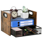 Wood Desk Organizer - 3-Tier Desktop File Organizer with Drawer, Wooden Paper Tray, Office Desk Organzier and Accessories for Papers, Mail, Notebooks, Stationery - size: 3 Tier Drawer
