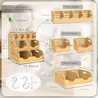 Upgraded 3 Tier Bamboo Pantry Storage Bins,Large potato storage With 2 Banana Hangers,Stackable Potato and Onion Storage Bin with Airflow Vent, Pantry Baskets, Vegetable Storage,for Kitchen Countertop