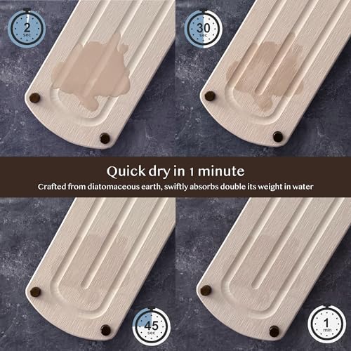 2PCS Water Absorbing Stone Soap Tray for Kitchen Bathroom Sink, Quick Dry Diatomaceous Earth Drying Rack and Shower Caddy, Soap Dispenser and Sponge Holder Organizer for Countertop, TWINKLE MOMENT; Pure White - color: Pure White