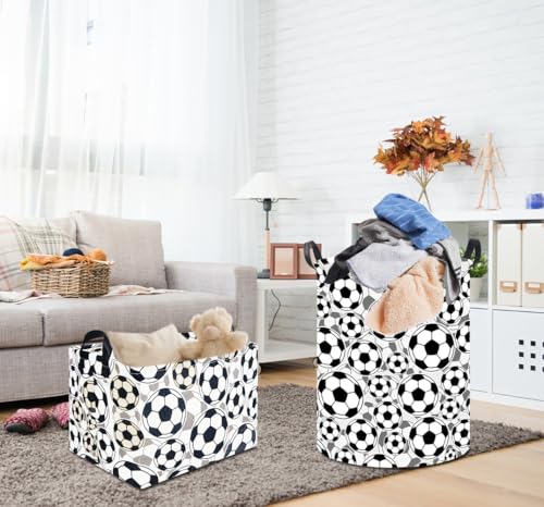 19.7" Football Laundry Basket,Kids Dirty Clothes Hamper,Waterproof Toys Storage Bin,Room Decor,Gift Baskets,Baby Nursery Hamper(Shadow Football) - color: Shadow Football