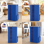 BlissTotes 100L Bamboo Laundry Hamper with Lid, Breathable Mesh Bag & Window, Portable, Moisture Resistant, Blue - color: Blue, size: 100L