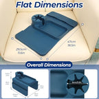 Silicone Couch Cup Holder Tray, 3-Side Sofa Armrest Organizer with Secure Gear-Shaped Locking Holder & Large Tablet Slot, Non-Slip Weighted Armchair Caddy, Couch Accessories (Navy Blue) - color: Navy Blue