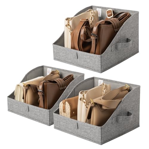 GRANNY SAYS Trapezoid Storage Bins, Closet Storage Bins, Purse Storage, Linen Closet Organizers and Storage, Storage Bins for Shelves, Dark Gray, Medium, 3-Pack - color: Dark Gray, size: 11½"L x 11½"W x 7¾"H