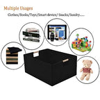 xianshengle Storage Bins & Fabric Storage Basket for Shelves - Decorative Baskets Storage Box Cubes Containers W/Handles for Closet Shelf Nursery Toy, Home, Office, Books,Bathroom (Black)