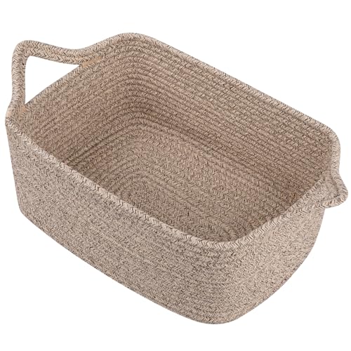 OIAHOMY Woven Basket, Gift Basket Empty with Gift Bags and Ribbons, Rope Baskets for Baby Showers, Storage Baskets with Handles for Nursery, Pet Toy Organizer - Brown - color: Brown, size: Medium: 13.5L*10W*6H