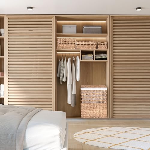 Seville Classics Premium Natural Handwoven Portable Laundry Bin Basket with Carrying Handles, Household Storage for Clothes, Linens, Sheets, Rattan, 3-Piece Hamper Set - color: Natural Water Hyacinth, size: 4-Piece Hamper Set