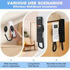 Magnetic Remote Control Holder and Remote Holder with Retractable Leash, Wall Mount for TV Remote, Couch and Bedside, No Drill Adhesive Pad, 2 Pack Black