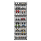 10 Tier Shoe Rack Over The Door Shoe Organizer Hanging Shoe Storage The Door Shoe Rack for Closet Pantry Wall Floating Shelves (10 Tier, Silver Grey)