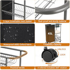 Rolling Laundry Cart with Wheels: 3-Tier Laundry Caddy Between Washer and Dryer - Heavy Duty Wrapping Paper Cart with 45L Bag for Narrow Space Laundry Room Bathroom Bedroom Black - color: Black