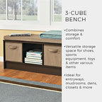 ClosetMaid 1570 Cubeicals 3-Cube Storage Bench, Espresso with Tan Cushion - color: Espresso With Tan Cushion