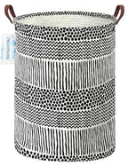 LANGYASHAN Laundry Basket Canvas Fabric Collapsible Organizer Basket for Storage Bin Toy Bins Gift Baskets Bedroom Clothes Children Nursery Hamper (Black line) - color: Black line
