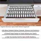 Bamboo Spice Rack Drawer Organizer - 8-Piece Set - 13" Wide Per Piece - Combine Into 26" Wide Rack - size: 26"