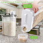Viretec Rice Storage Container, 10 to 20lb Dry Food Airtight Dispenser, Pet Dog Cat Food Canister, BPA Free Clear Plastic Kitchen and Pantry Bin for Oatmeal, Cereal, Pasta, Flour Pack of 2 Grey - color: 10L+6L/Grey
