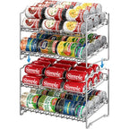Simple Houseware 2 Tier Stackable Can Rack, Silver, 2 Pack - color: Silver