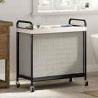 WOWLIVE Laundry Hamper 3 Section, 120L Rolling Laundry Basket with wheels and Removable Liner Bag, Laundry Sorter with Metal Handle, Large Clothes Hamper for Laundry Room, Bathroom and Dorm, Beige - size: 3-Section