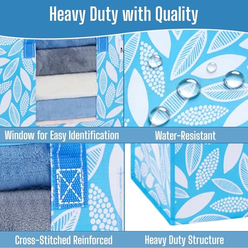 VENO 6 Pack Heavy Duty Moving Bags, Clothes and Comforter Storage Bags with Clear Window, College Dorm Essentials Packing Supplies, Foldable Boxes Alternative (Spring Breeze, 6 Pack) - color: Spring Breeze, size: 6 Pack