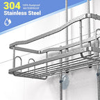 Aitatty Hanging Shower Caddy Bathroom Organizer: Rustproof Shower Shelf Racks Over Shower Head - No Drilling Inside Bath Shower Rack Shelves Over Showerhead for Shampoo with Soap Holder Silver - color: Silver
