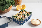 Ello Duraglass Mixed Meal Prep Sets Leak-Proof Glass Food Storage Containers with Silicone Sleeves and Airtight BPA-Free Lids, Dishwasher, Microwave, and Freezer Safe - color: Blue La La