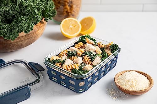 Ello Duraglass Mixed Meal Prep Sets Leak-Proof Glass Food Storage Containers with Silicone Sleeves and Airtight BPA-Free Lids, Dishwasher, Microwave, and Freezer Safe - color: Blue La La