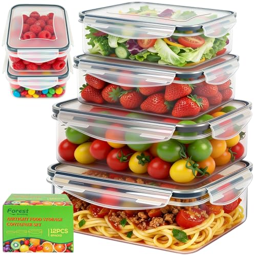 6 Pack Large Food Storage Containers with Lids (85oz/50oz/34oz) –BPA-Free Reusable Thicker Plastic Freezer Safe Storage Containers, Airtight & Leakproof Kitchen Meal Prep Containers for Food