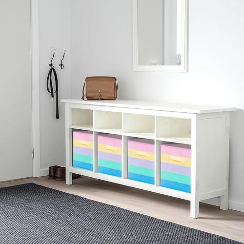 PowerKing Collapsible Storage Cubes with Handles, Fabric Foldable Bins for Closet Shelves, Durable Organization Storage Bins, 10.5'' x 11'' x 10.5'' (2Pack, Rainbow) - color: Rainbow Colorful, size: 2Pack