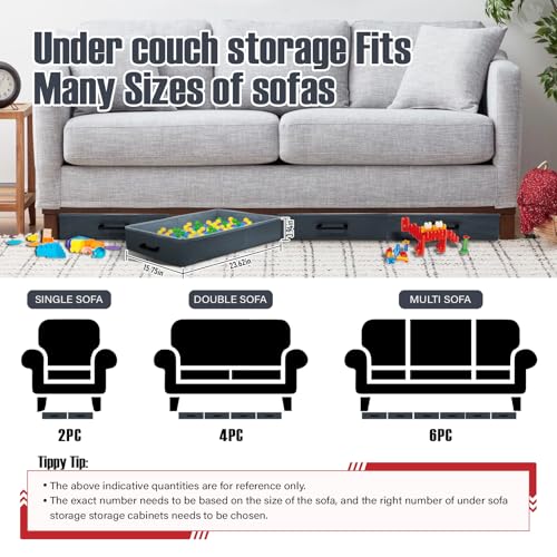 Under Couch Storage, 2 Pack Under Bed Containers, Foldable Under Sofa Storage keeps things out,Under Couch Storage Box for Toys,Blocks,Puzzles, Plush Dolls,Books(23.62 * 15.75 * 3.93in) - size: 23.62*15.75*3.93in