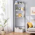 AmazerBath Over The Toilet Storage Bamboo, Bathroom Over Toilet Organizer Rack, 3-Tier Over Toilet Shelf, Space Saver, White - style: White-3-tier