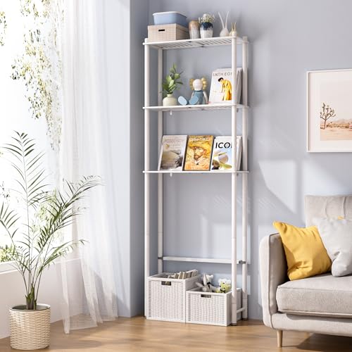 AmazerBath Over The Toilet Storage Bamboo, Bathroom Over Toilet Organizer Rack, 3-Tier Over Toilet Shelf, Space Saver, White - style: White-3-tier