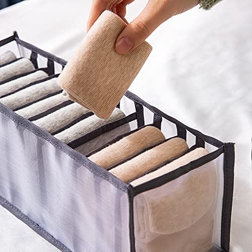 11-Compartment Closet Organizer - Lightweight Drawer Divider for Bras, Underwear & Socks, Durable Storage Box for Wardrobe Organization（Black） - color: Black, size: 11-grid