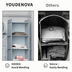YOUDENOVA Hanging Closet Organizer, 6-Shelf Closet Hanging Shelves, Grey - color: Grey, size: 6-Tier