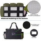 Large Cleaning Caddy Bag Built-in Sturdy Support Board, Cleaning Organizer with Detachable Divider, Cleaning Supply Tote with Adjustable Shoulder Strap&Waist Belt for Cleaners & Housekeeper - color: Green