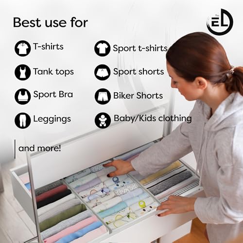 Drawer Organizer Clothes - 3 Set Multipurpose Dresser Drawer Organizer for Adults & Kids, Closet Foldable 10 Cells per Organizer - Non-Woven Fabric, T-Shirts, Baby Clothes, Shorts Organizer - Black - color: BLACK (10 Cells)