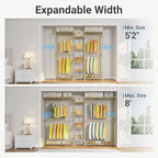 VIPEK X3 Expandable Heavy Duty Clothes Rack Adjustable from 5'2" to 8' with Adjustable Shelves and Hanger Rods, Large Freestanding Clothing Racks Reach-in & Walk-in Closet, Max Load 1210LBS, Gold - color: Gold, size: X3