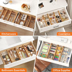 Lifewit 4" High 8 Pack Bamboo Drawer Dividers 43-54cm/17-21.5" Adjustable Wooden Drawer Organizer for Clothes/Utensils, Expandable Drawer Separator for Dresser/Kitchen/Bedroom/Office Organization - size: 4"H, 17-21.5"L