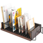JACKCUBE Design Wood Monthly Office Desktop Bill & Mail & File Organizer Storage with Steel Divider Holder 31section, Entryway or Printer table Living room Kitchen (MK487A)
